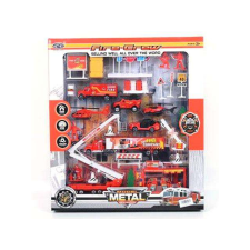 Magic Toys Tűzoltósági játékszett benzinkúttal és kiegészítőkkel autópálya és játékautó