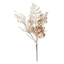  MagicHome karácsonyi ág, almával és bogyókkal, arany, 28 cm karácsonyi dekoráció