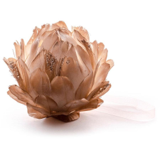  MagicHome karácsonyi Flower dekoráció, arany, felfüggeszthető, pelyhes, 10 cm karácsonyi dekoráció