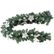  MagicHome karácsonyi füzér, díszített, ezüst, 180 cm karácsonyi dekoráció