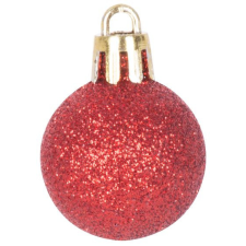  MagicHome karácsonyi gömbok, 24 db, készlet, piros, karácsonyfára, 3 cm karácsonyfadísz