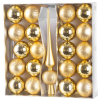MagicHome karácsonyi gömbok, készlet, 21 db, 6 cm, arany, csúcs, karácsonyfára