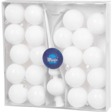 MagicHome karácsonyi gömbok, készlet, 21 db, 6 cm, fehér, csúcs, karácsonyfára karácsonyfadísz