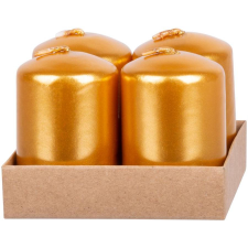  MagicHome karácsonyi gyertya, 4 x 6 cm, 4 db/csomag, arany, adventi gyertya