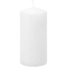  MagicHome karácsonyi gyertya, 5,5 x 12 cm, fehér, csillámokkal gyertya