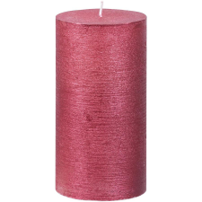  MagicHome karácsonyi gyertya, 6,9 x 13 cm, piros, fémhatás gyertya