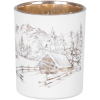  MagicHome karácsonyi gyertyatartó, 6 x 7 cm, fehér, tájképpel