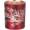  MagicHome karácsonyi gyertyatartó, 6 x 7 cm, piros, tájképpel