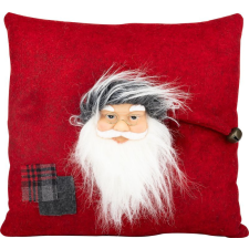 MagicHome karácsonyi párna, Mikulás mintás, textil, 30 x 30 cm, piros lakástextília