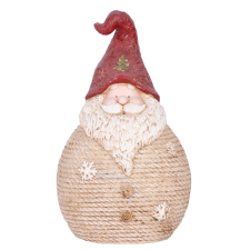  MagicHome karácsonyi szobor, nagy gömbölyű Mikulás, kerámia, 42,5 cm karácsonyi dekoráció