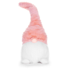 MagicHome MagicHome karácsonyi szobor, Manó rövid lábbal, szövet, rózsaszín-fehér, 20 x 19 x 58 cm