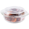 MagicHome Sütőtál, MagicHome, 1500 ml + 640 ml, átlátszó, 24 × 20,6 × 9,7 cm, kerek, edzett boroszilikát üveg, hőálló -40 – +400 °C, mosogatógépben mosható