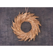 MagicHome Vianoce MagicHome karácsonyi koszorú, arany, pelyhes, felfüggeszthető, 35 cm karácsonyi dekoráció