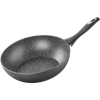 MagicHome Wok serpenyő, MagicHome Black Line, 28 cm, fekete, különleges felület, minimális olajhasználathoz