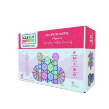 Mágneses építőjáték Pasztell 45 db, Cleverclixx mágneses építőjáték