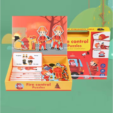  Mágneses puzzle - tűzoltós puzzle, kirakós