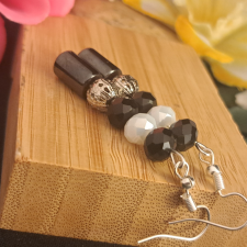  Magnetit és kristály fülbevaló 5 cm-es fülbevaló