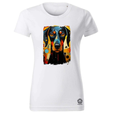 Magnolion Absztrakt vadászkutya v1 női póló - 19 szín, XS-2XL