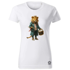 Magnolion Antropromorf zenész oroszlán v1 női póló - 19 szín, XS-2XL női póló