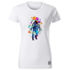 Magnolion Asztronauta színes csillagok között v2 női póló - 19 szín, XS-2XL
