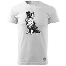 Magnolion Border collie rajz v8 férfi póló - 19 szín, S-3XL férfi póló