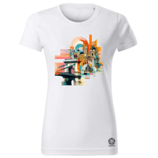 Magnolion Budapest absztrakt v13 női póló - 19 szín, XS-2XL női póló