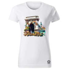 Magnolion Budapest absztrakt v16 női póló - 19 szín, XS-2XL női póló