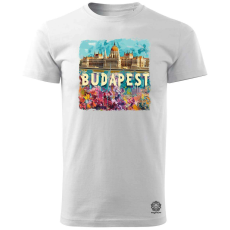 Magnolion Budapest absztrakt v9 férfi póló - 19 szín, S-3XL