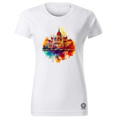 Magnolion Budapest Országház vízfesték v2 női póló - 19 szín, XS-2XL