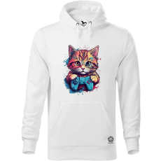 Magnolion Cica kölyök játszik v2 férfi pulóver - 19 szín, S-5XL