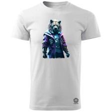Magnolion Cyberpunk oroszlán férfi póló - 19 szín, S-3XL férfi póló