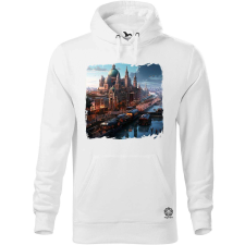 Magnolion Disztópikus cyberpunk Budapest v15 férfi pulóver - 19 szín, S-5XL férfi pulóver, kardigán
