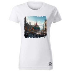 Magnolion Disztópikus cyberpunk Budapest v2 női póló - 19 szín, XS-2XL