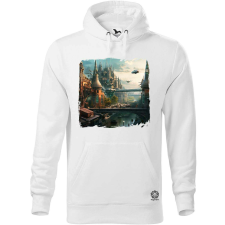 Magnolion Disztópikus cyberpunk Budapest v3 férfi pulóver - 19 szín, S-5XL férfi pulóver, kardigán
