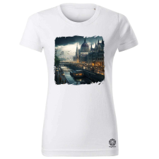 Magnolion Disztópikus cyberpunk Budapest v5 női póló - 19 szín, XS-2XL női póló