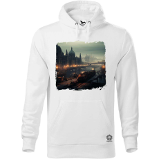Magnolion Disztópikus cyberpunk Budapest v6 férfi pulóver - 19 szín, S-5XL