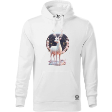Magnolion Fehér kristály szarvas férfi pulóver - 19 szín, S-5XL