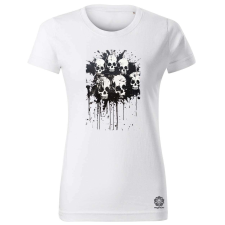 Magnolion Fekete fehér koponyák v2 női póló - 19 szín, XS-2XL női póló