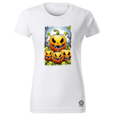 Magnolion Halloween tök és koponya fantázia v3 női póló - 19 szín, XS-2XL női póló