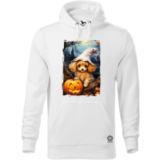 Magnolion Halloween tök és kutyus v3 férfi pulóver - 19 szín, S-5XL férfi pulóver, kardigán