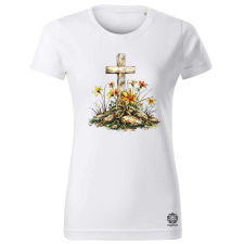 Magnolion Húsvéti kereszt rajz v2 női póló - 19 szín, XS-2XL női póló