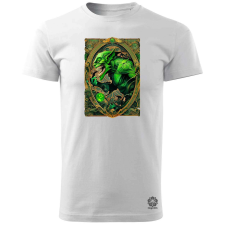 Magnolion Kártya fantázia Zöld manó v2 férfi póló - 19 szín, S-3XL férfi póló