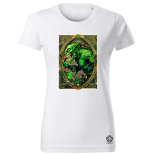 Magnolion Kártya fantázia Zöld manó v2 női póló - 19 szín, XS-2XL női póló