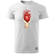 Magnolion Kézben tartott szív v3 férfi póló - 19 szín, S-3XL férfi póló