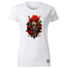 Magnolion Koponya és rózsák v1 női póló - 19 szín, XS-2XL