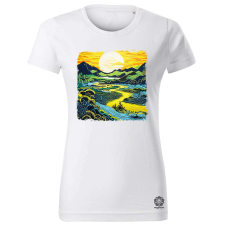Magnolion Linóleummetszet napfelkelte v3 női póló - 19 szín, XS-2XL női póló
