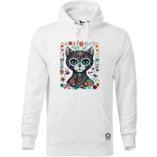 Magnolion Macska és virágok v1 férfi pulóver - 19 szín, S-5XL
