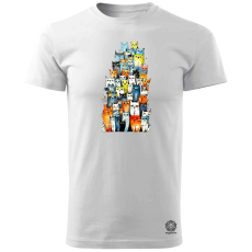 Magnolion Macska kollázs v16 férfi póló - 19 szín, S-3XL