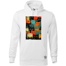 Magnolion Macska kollázs v4 férfi pulóver - 19 szín, S-5XL