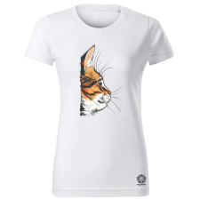 Magnolion Macska kukucskál v6 női póló - 19 szín, XS-2XL női póló